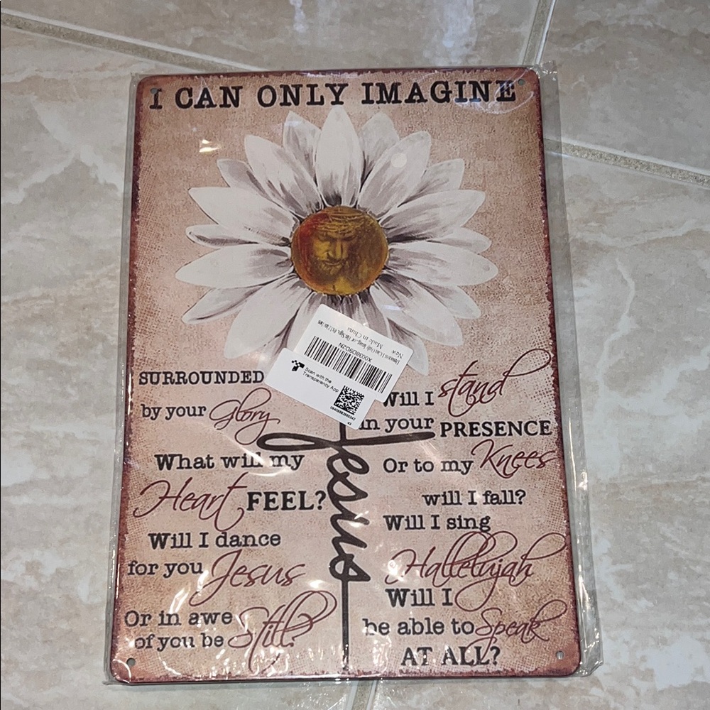 NIB I Can Only Imagine Bible Quote metal wall sign